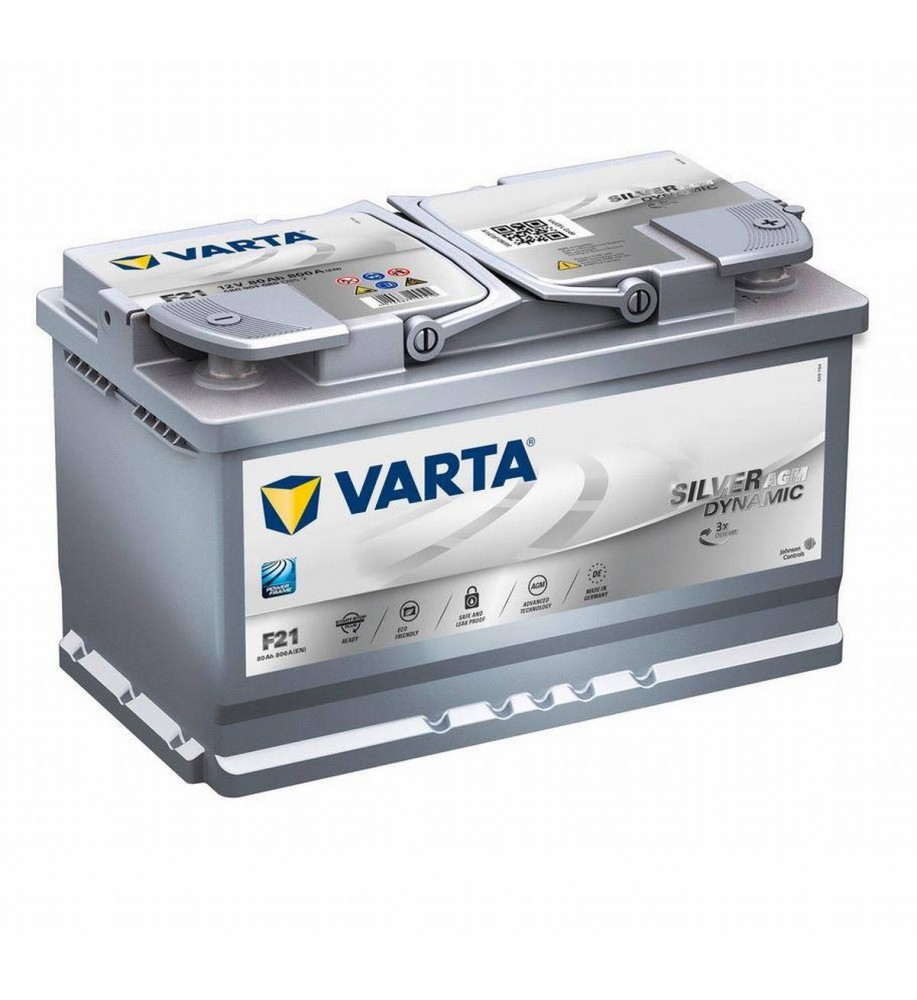 VARTA F21 SILVER dynamic AGM Autobatterie Starterbatterie 12V 80Ah EN800A