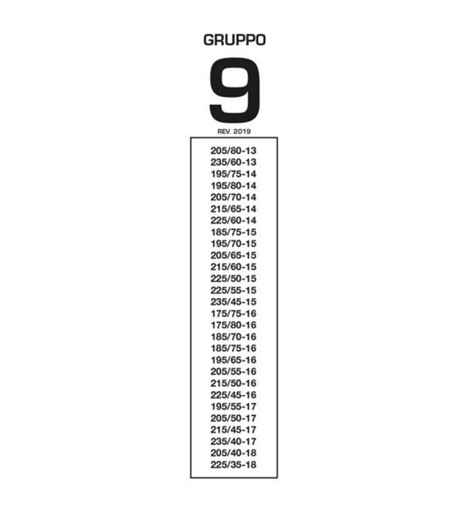 Catene da neve omologate - Cora Grip Tech 9mm - Gruppo 9 - 17'' - 205/50 R17,  215/